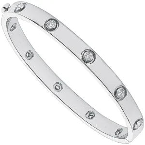 Diamond Screw Bangle 1.00ct H-VS Quality in 18K White Gold