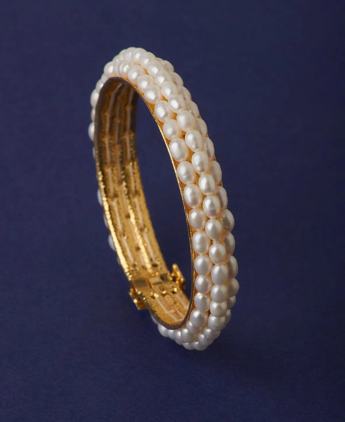 Elegant Golden White Pearl Bangle