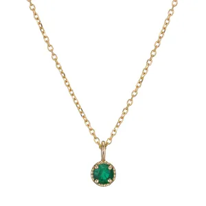 Emerald Milgrain Necklace