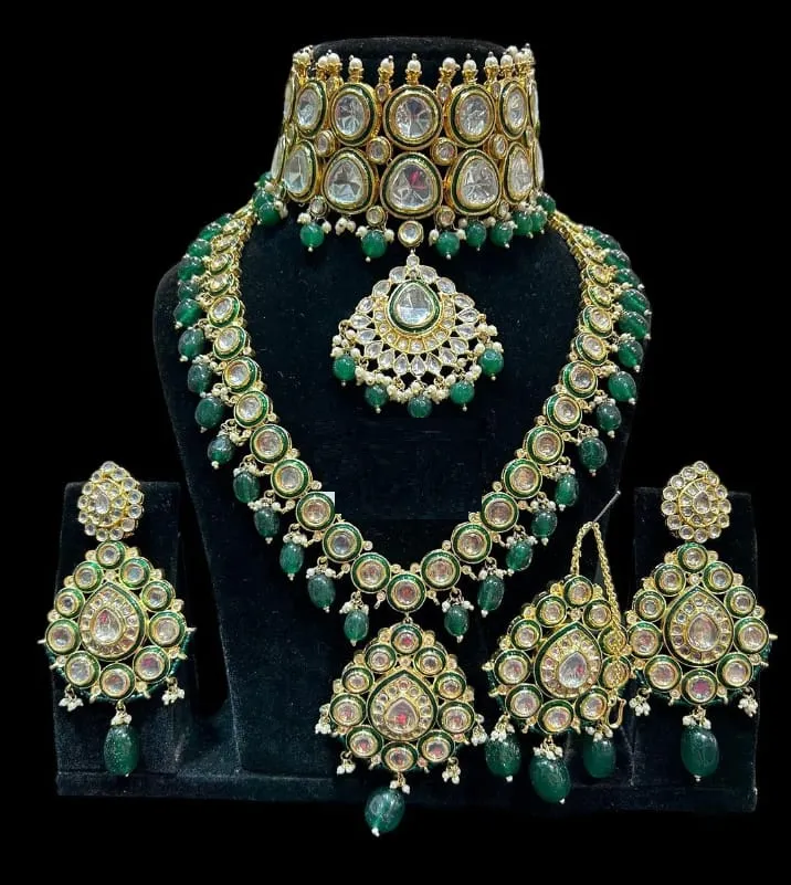 Emerald Radiance Gold-Plated Jewelry Ensemble