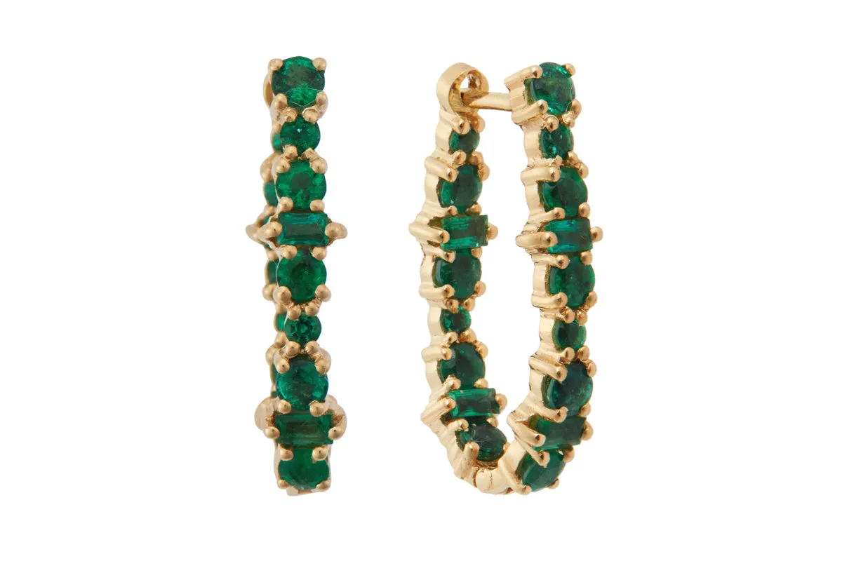 Emerald Rivulet Spread Inside out Oval Hoops