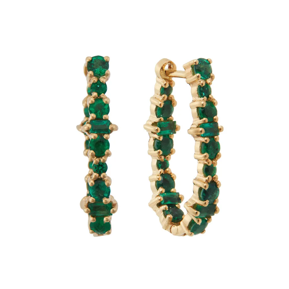 Emerald Rivulet Spread Inside out Oval Hoops