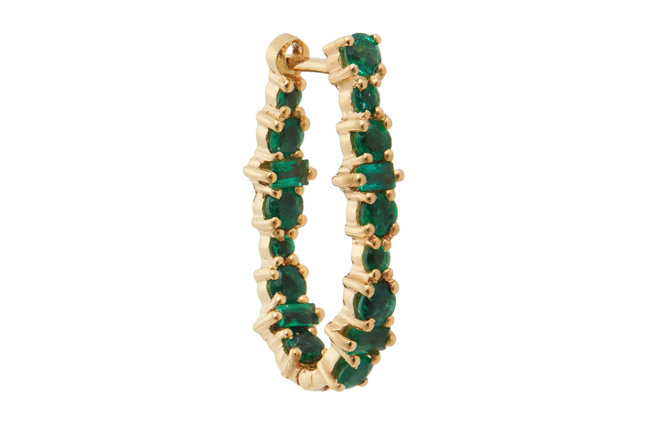 Emerald Rivulet Spread Inside out Oval Hoops