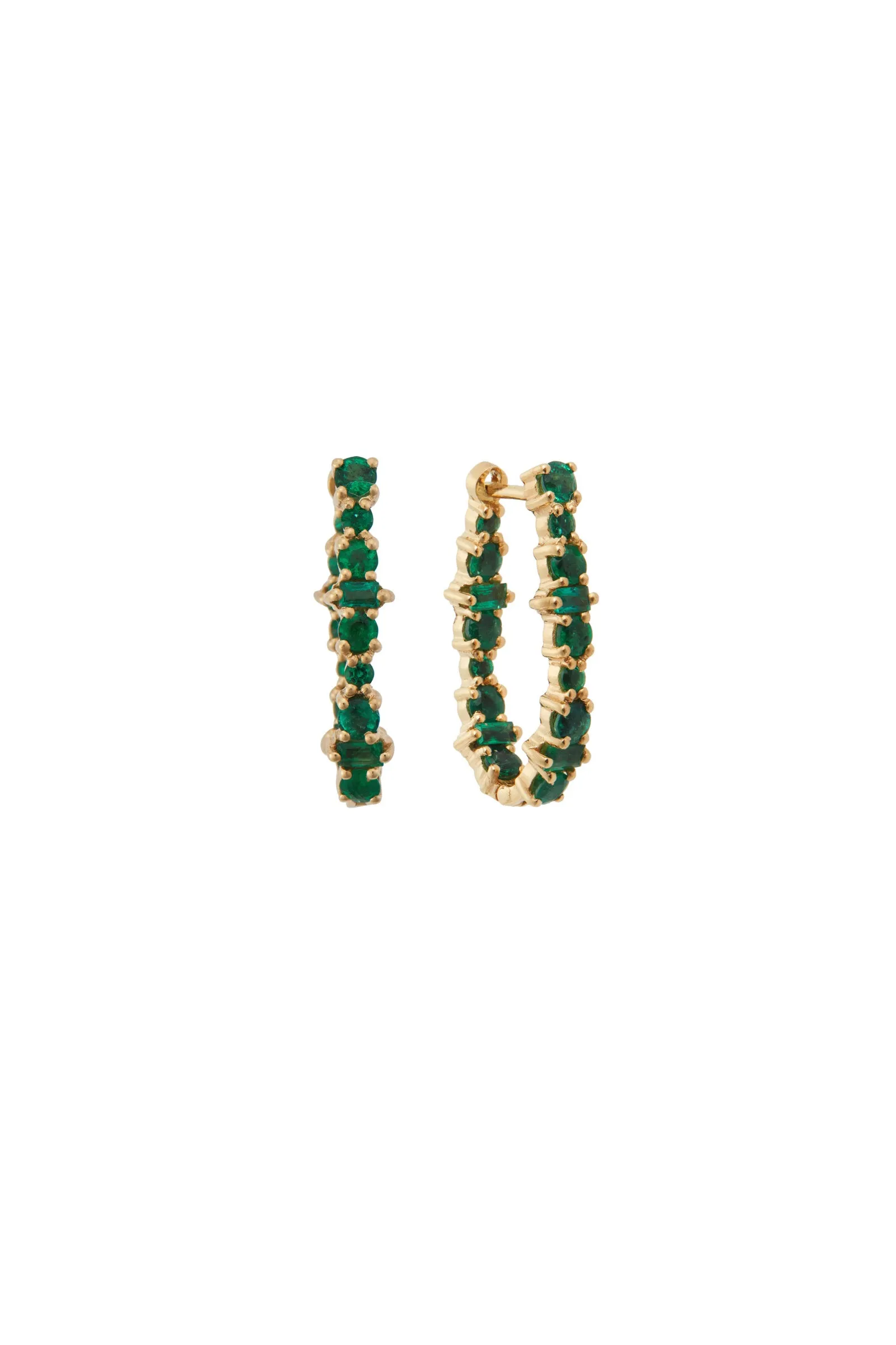 Emerald Rivulet Spread Inside out Oval Hoops