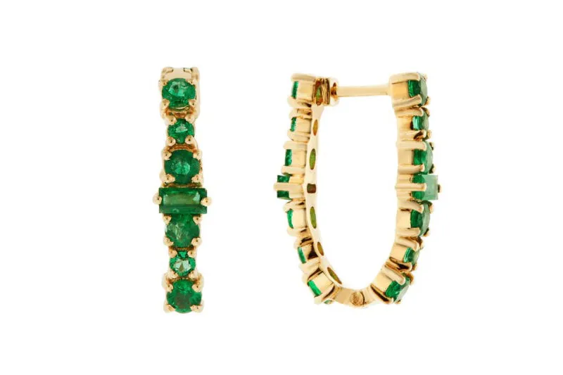 Emerald Rivulet Spread Oval Hoops