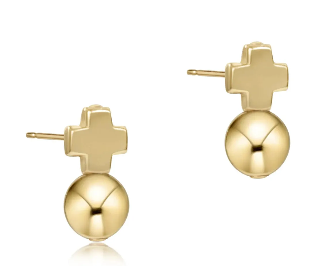 Enewton Signature Cross Gold Stud - Classic Gold