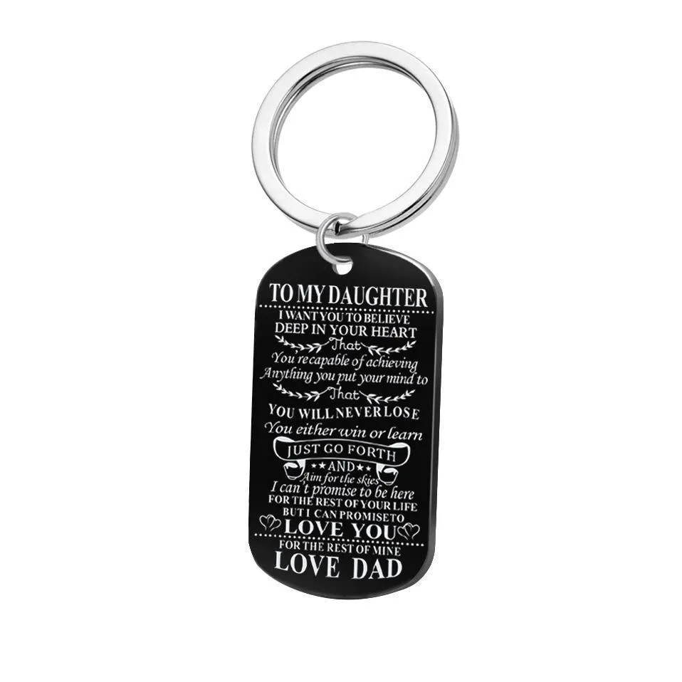 Engraving Stainless Steel Tags Dad   Mom To Son   Daughter