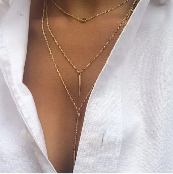 Exquisite small dot hanging stick multi-layer necklace clavicle chain