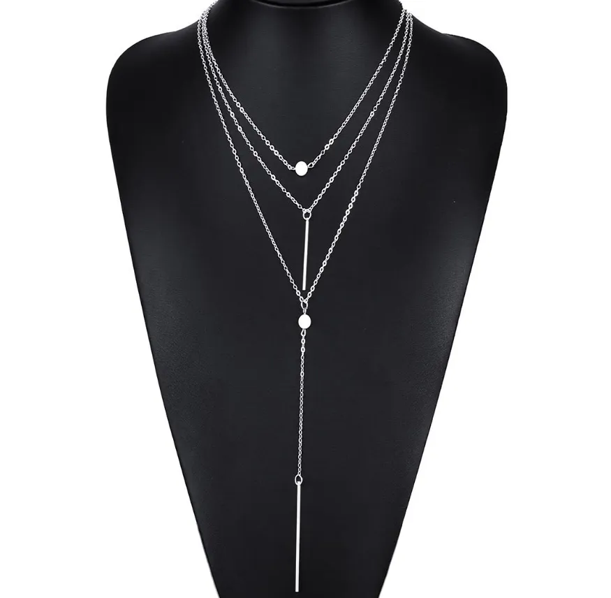 Exquisite small dot hanging stick multi-layer necklace clavicle chain