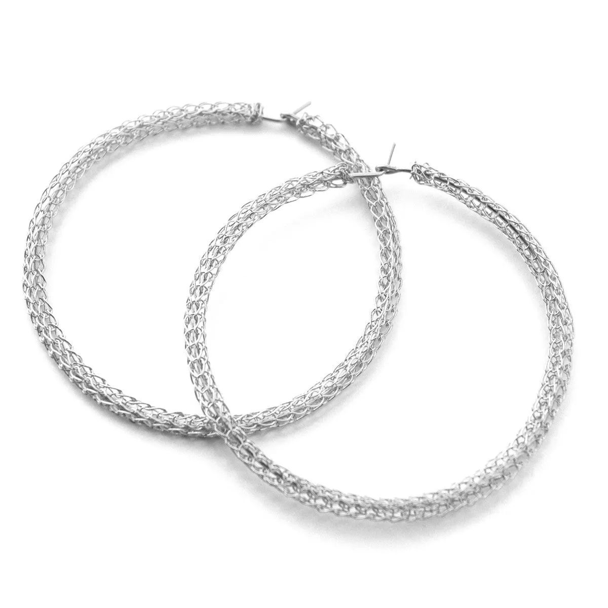 Extra Large silver hoop earrings ,contemporary jumbo hoops