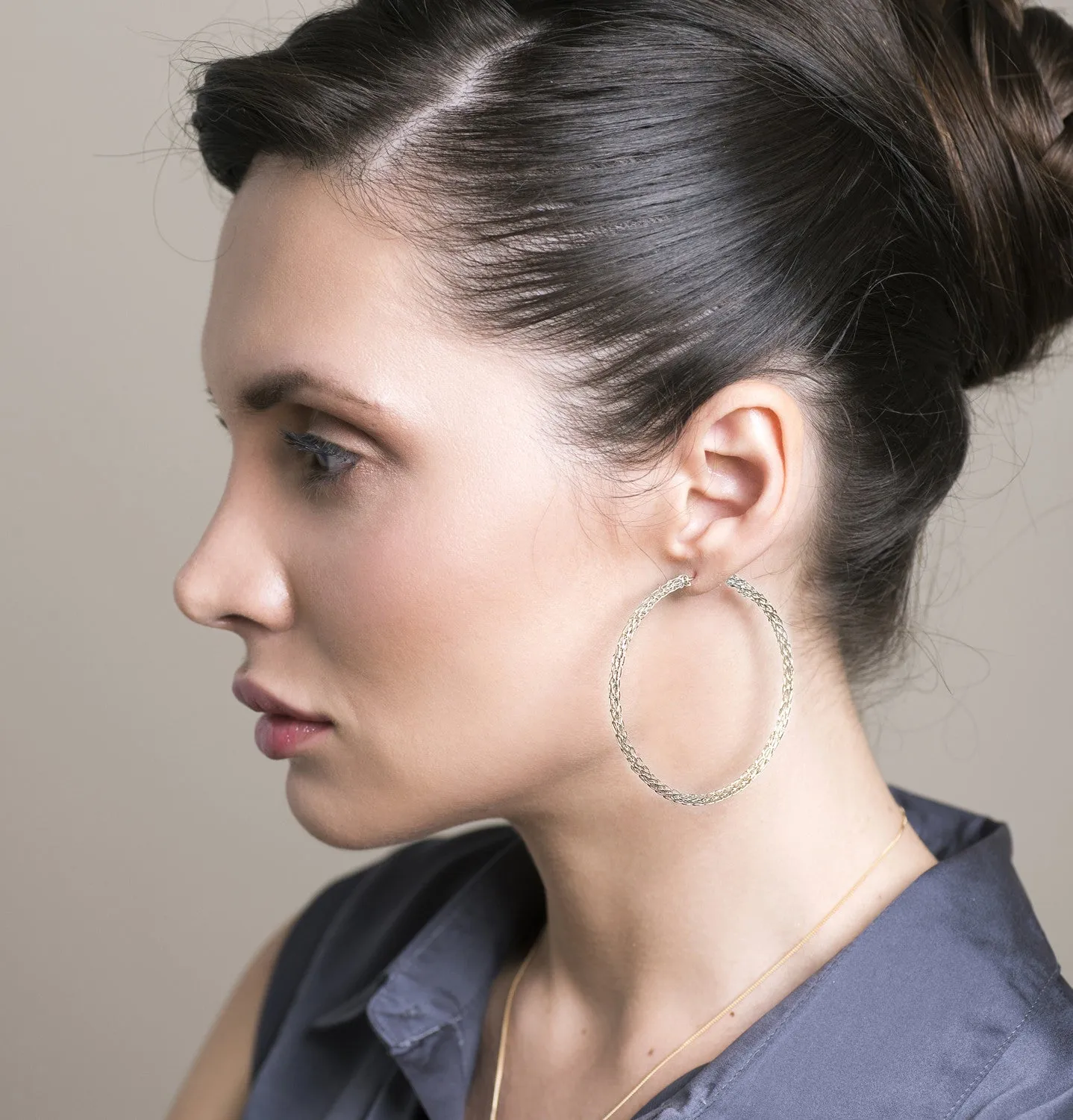 Extra Large silver hoop earrings ,contemporary jumbo hoops