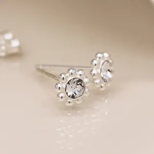 Fancy Rhinestone Sterling Silver Studs