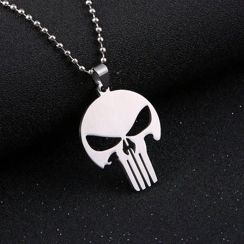 Fashion Silver chain Men Necklaces Jewelry Slippy Bat Batman Sign Pendant Stainless Steel Pendant with Chain Necklace