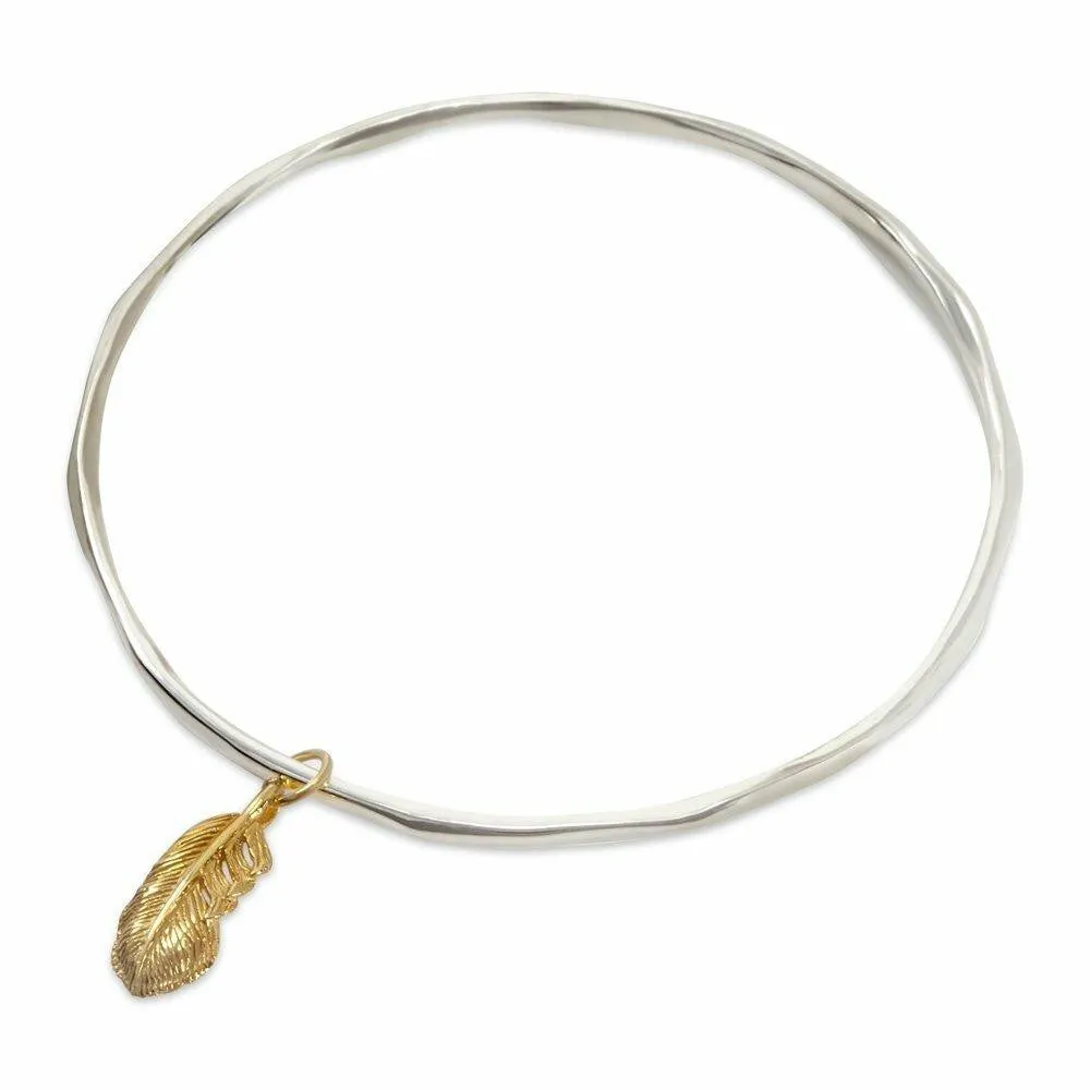 Feather Bangle | Silver / Gold