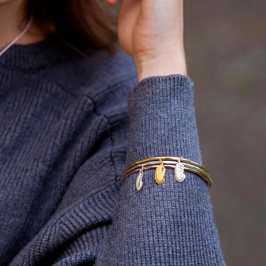 Feather Bangle | Silver / Gold