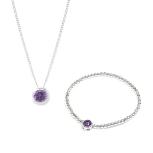 February Birthstone Gift Set - Silver