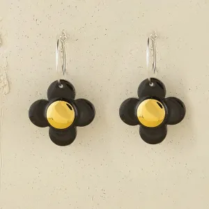 Flower Earrings Black