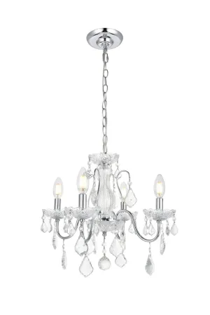 Four Light Pendant from the St. Francis Collection in Chrome Finish by Elegant Lighting