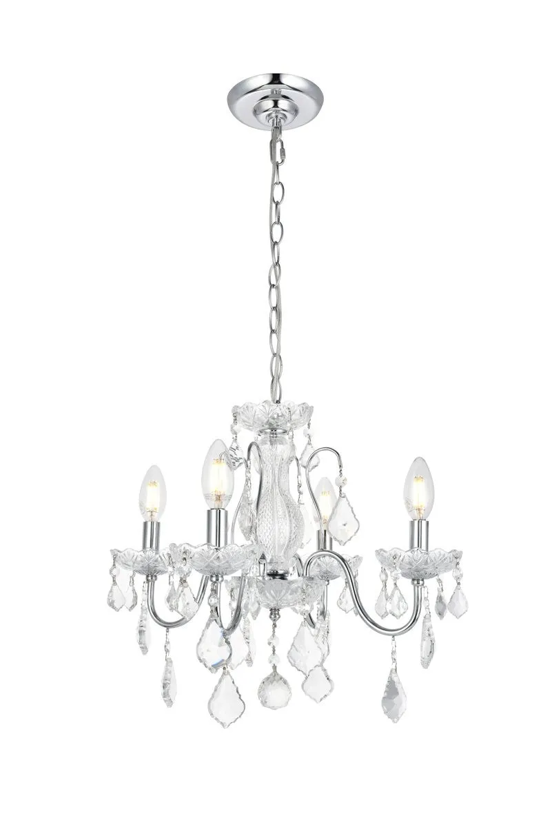 Four Light Pendant from the St. Francis Collection in Chrome Finish by Elegant Lighting