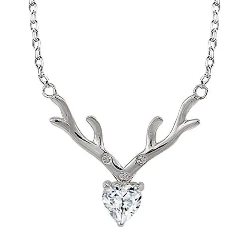 GIVA 925 Sterling Silver Anushka Sharma Zircon Deer Heart Pendant with Chain |Gifts for Girlfriend, Gifts for Women & Girls| With Certificate of Authenticity and 925 Stamp | 6 Month Warranty*