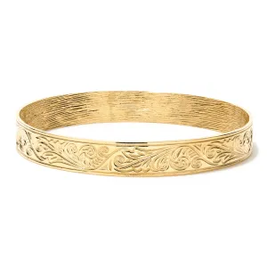 Gold Carved Bangle - Adults