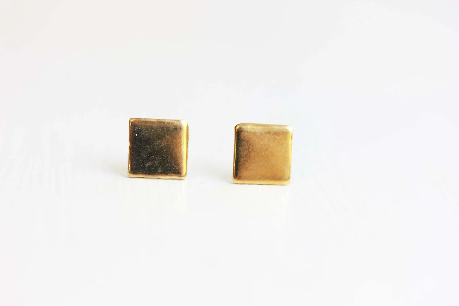 Gold Square Studs