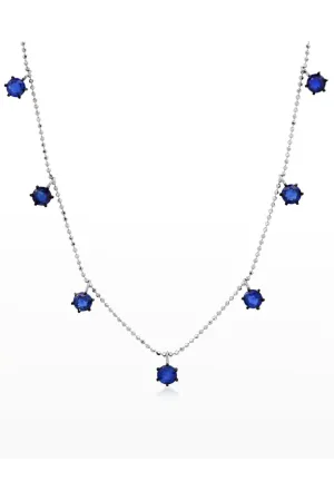 GRAZIELA Blue Sapphire Floating Necklace