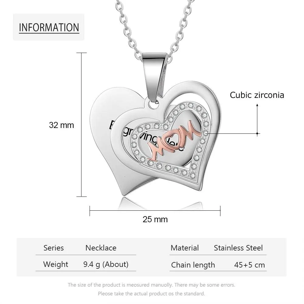 Heart Necklace for Women- Stainless Steel Charm Pendant for Women- Fashion Jewellery for Women- Accessories for Women- Customized Jewellery for Women