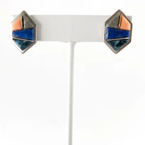 Inlaid Post Earrings<br>By Lynol Yellowhorse