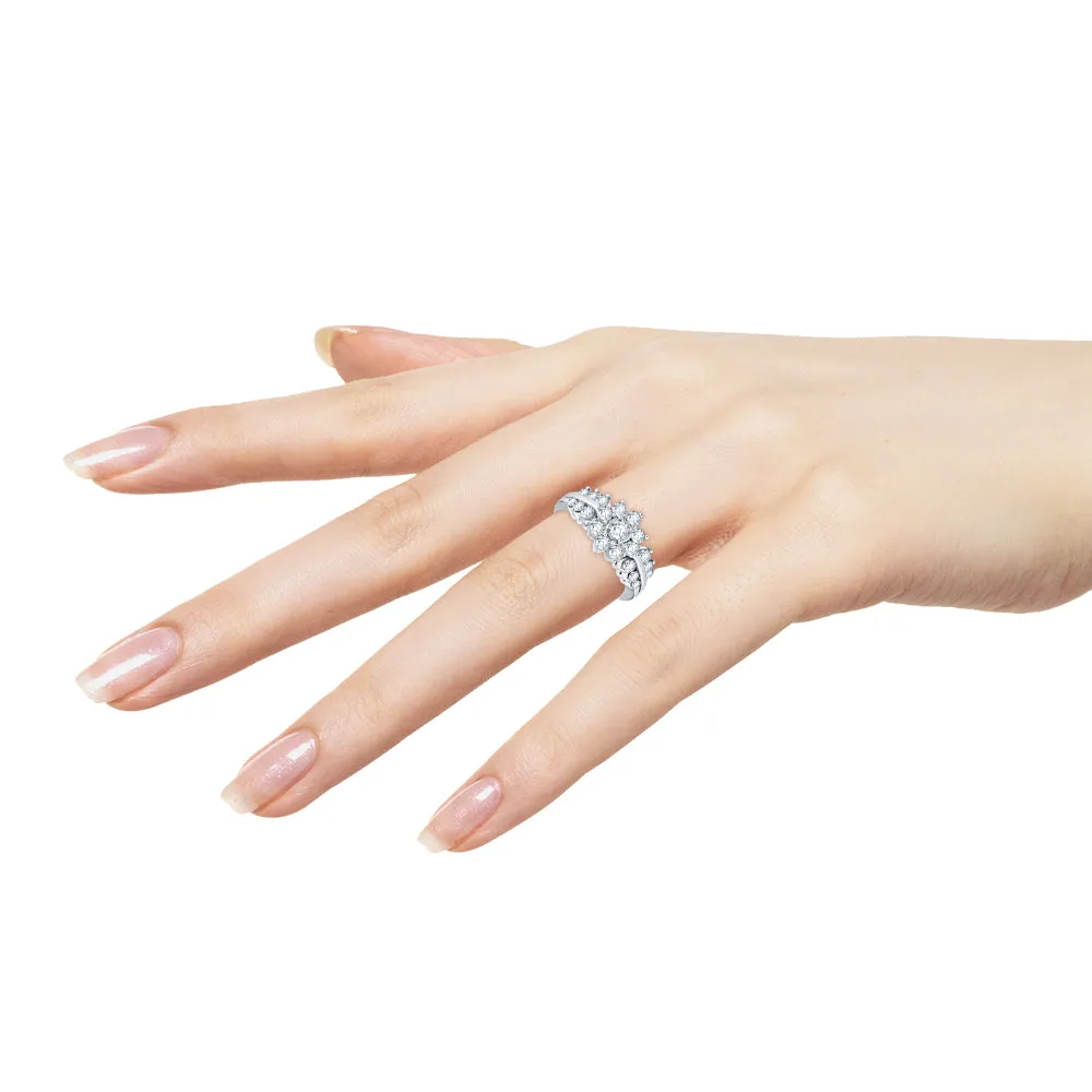 KATARINA 1 cttw Diamond Floral Engagement Ring