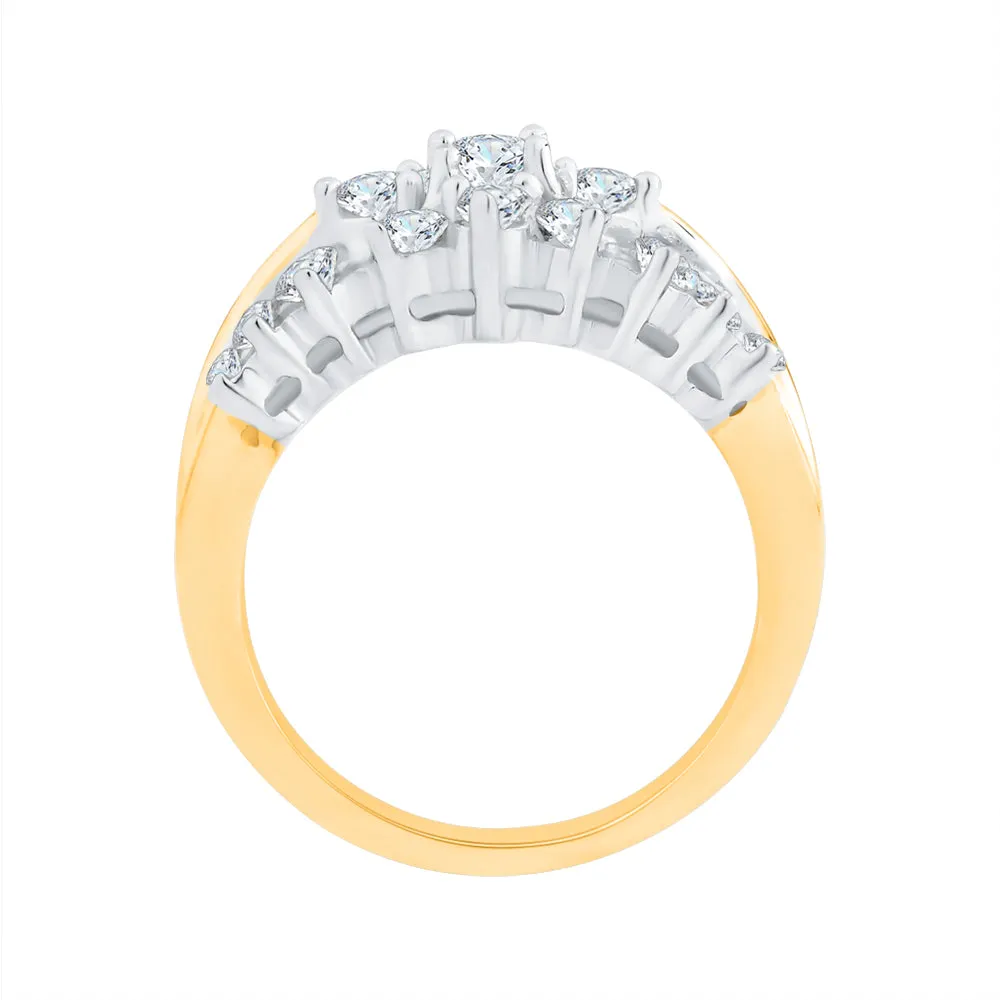 KATARINA 1 cttw Diamond Floral Engagement Ring