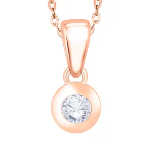 KATARINA Diamond Bezel Set Solitaire Pendant Necklace (1/6 cttw)