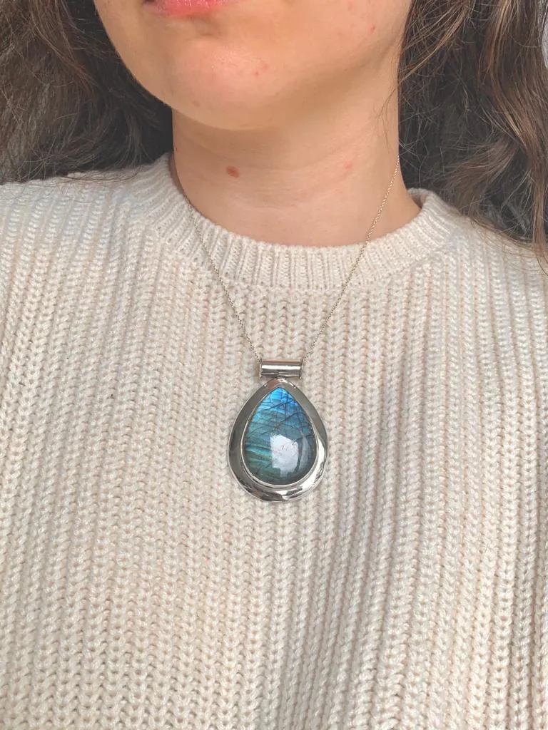 Labradorite Gaia Pendant - Large Teardrop