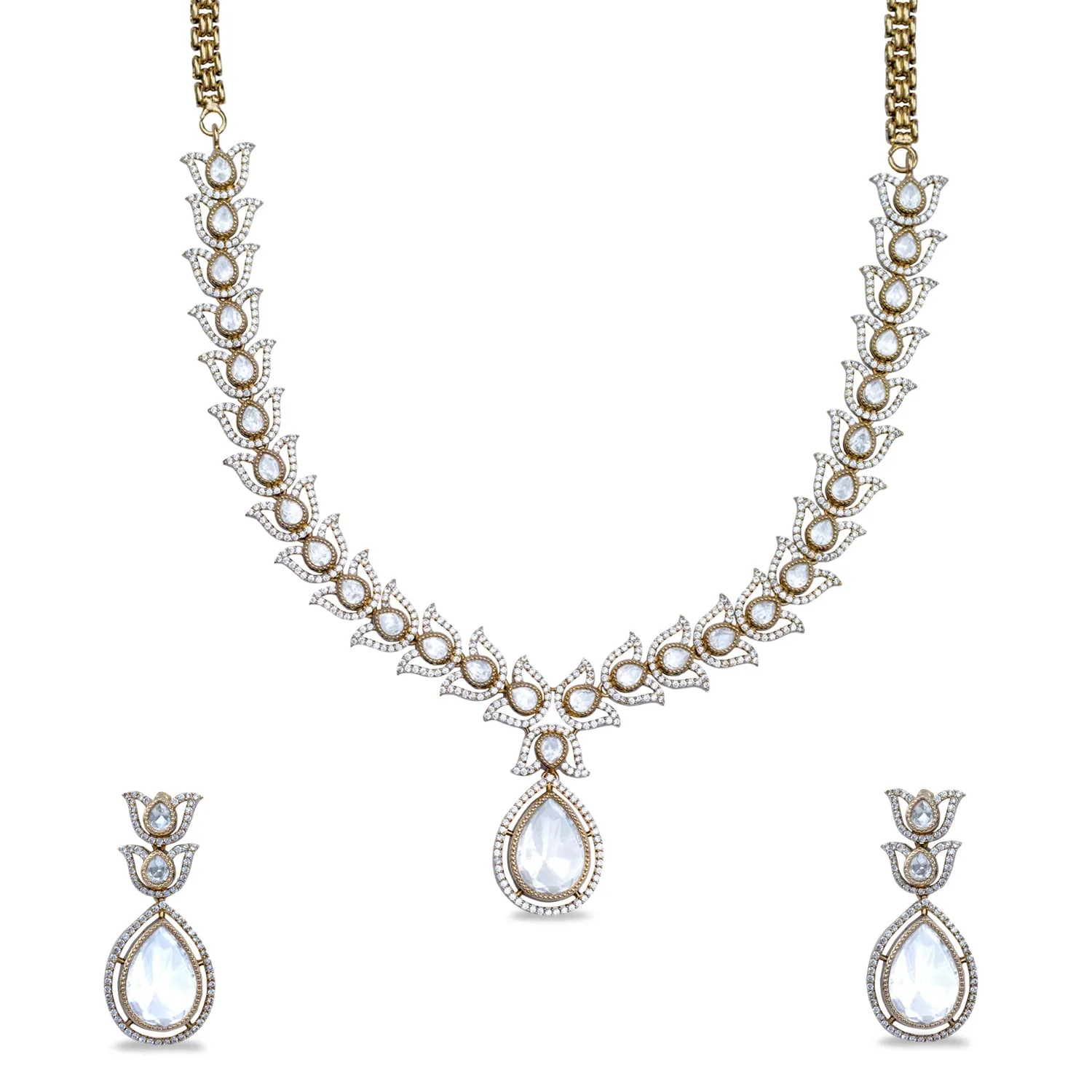 Leafy Affair Polki Necklace Set