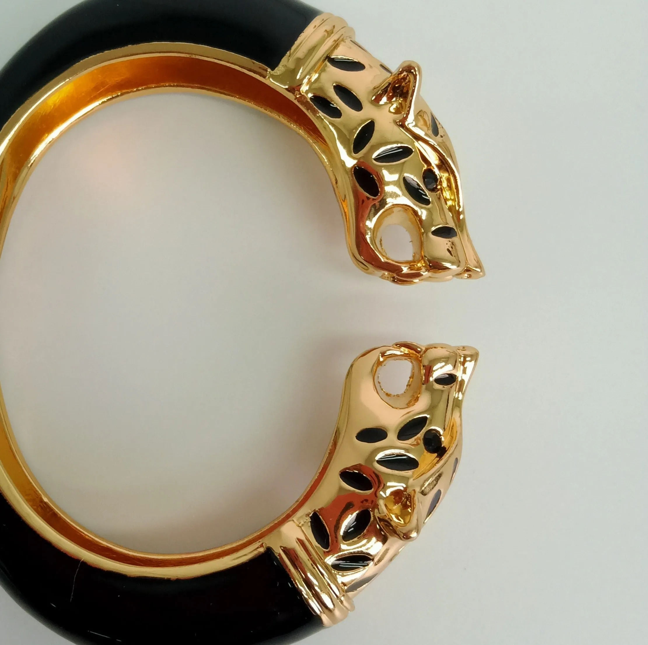 Leopard Glam Gilded Cuff Bracelet