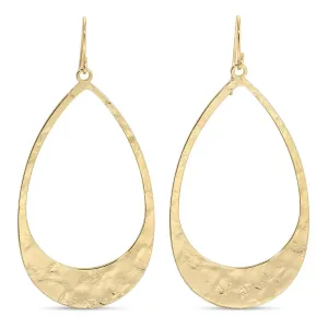 Long Gilded Contemporary Teardrop Earrings in Gold