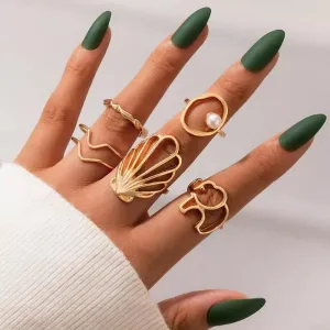 Majestic Metal Ring Set of 5