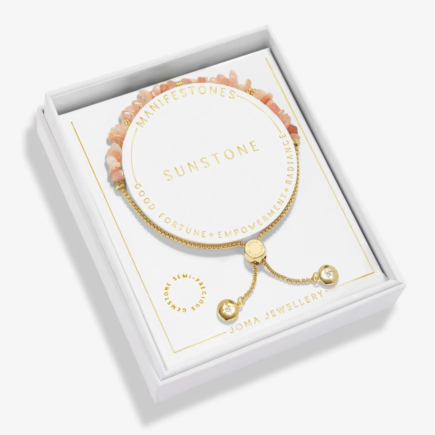 Manifestones Sunstone Gold Plated Bracelet 7448