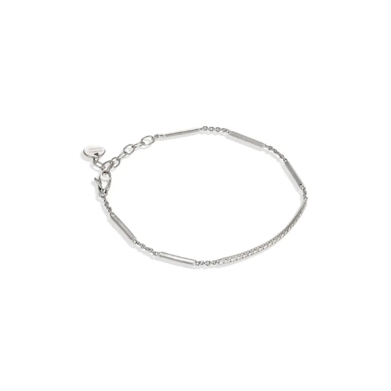 Marco Bicego Goa Collection 18K White Gold Pave Diamond Bar Bracelet