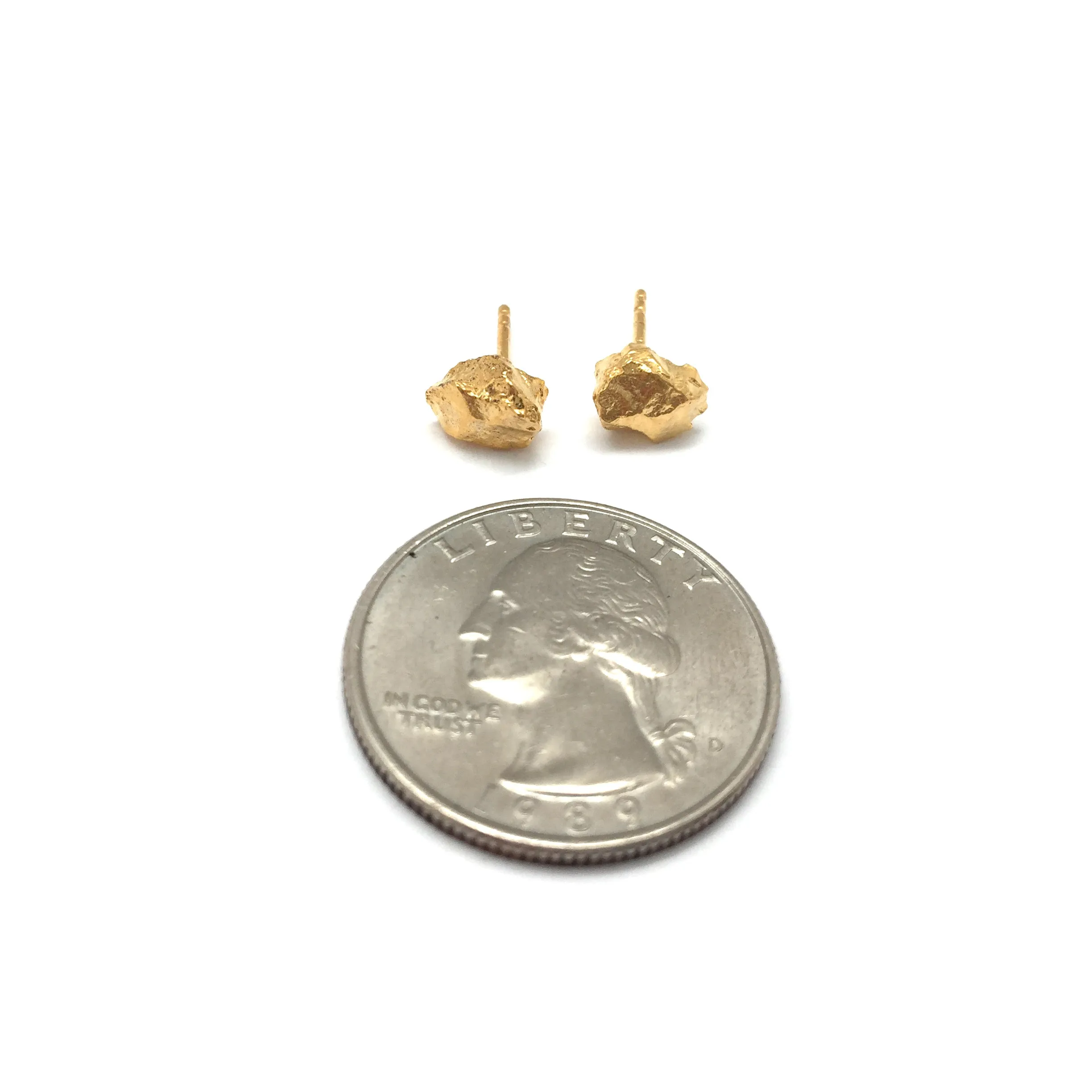 Medium Textured Gold Studs