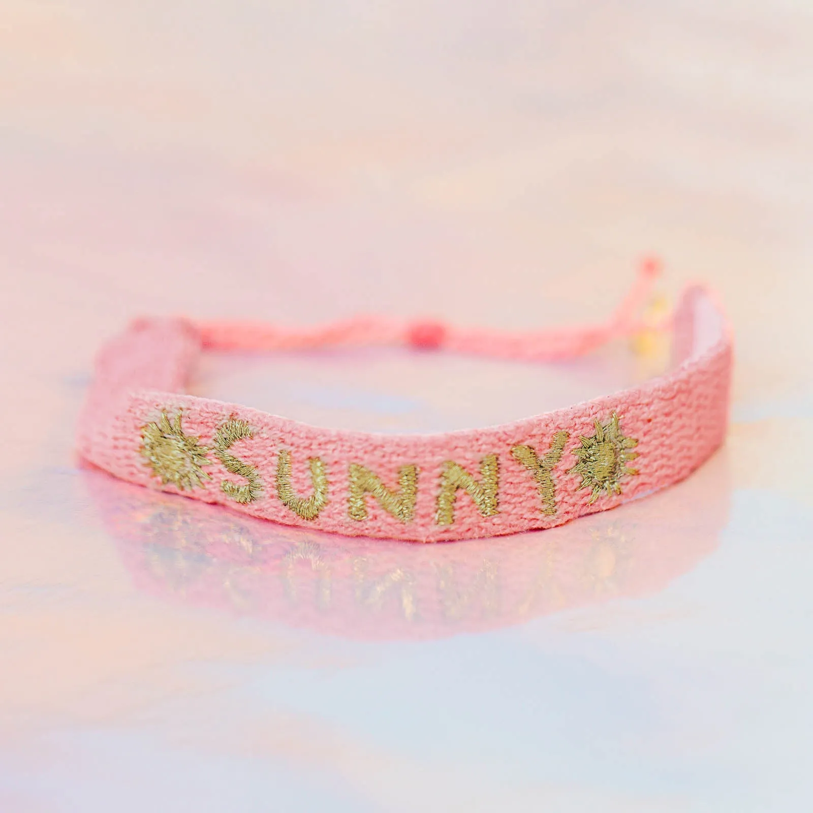 Metallic Sunny Woven Word Bracelet