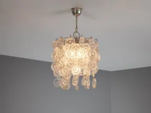 Mid-Century Italian Chandelier in Glass