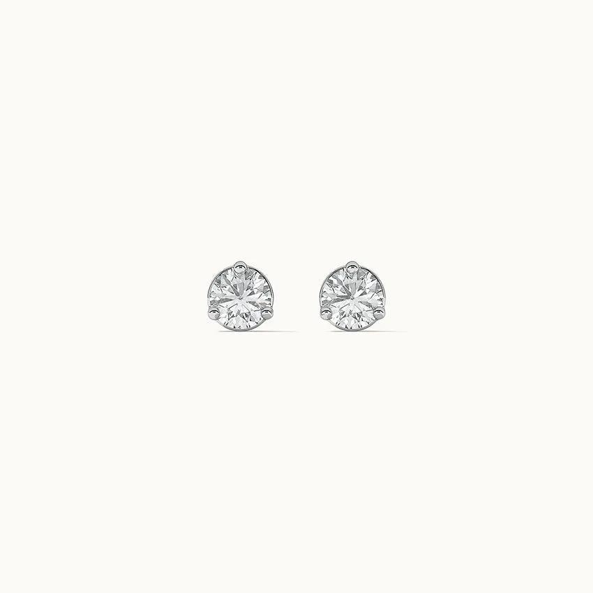 Mini Round Diamond Earrings