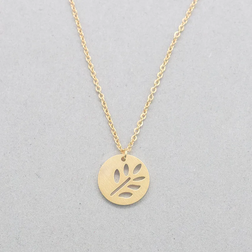 Minimalist Life Tree Pendant Necklace Vintage