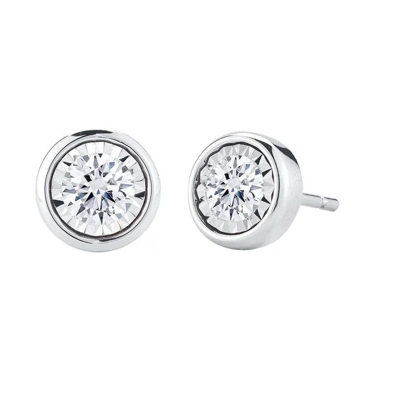 Mirage Bezel Diamond Stud Earrings 1/20ct