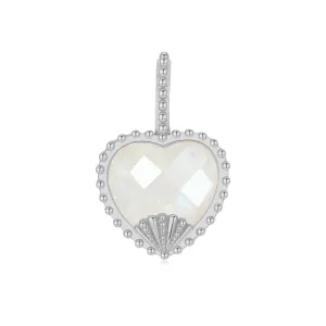 Moonstone Silver Heart Pendant - Enchanted