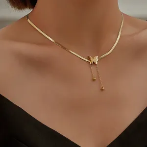 Multilayer Butterfly Gold Stainless Choker Jewelry Gift Necklace