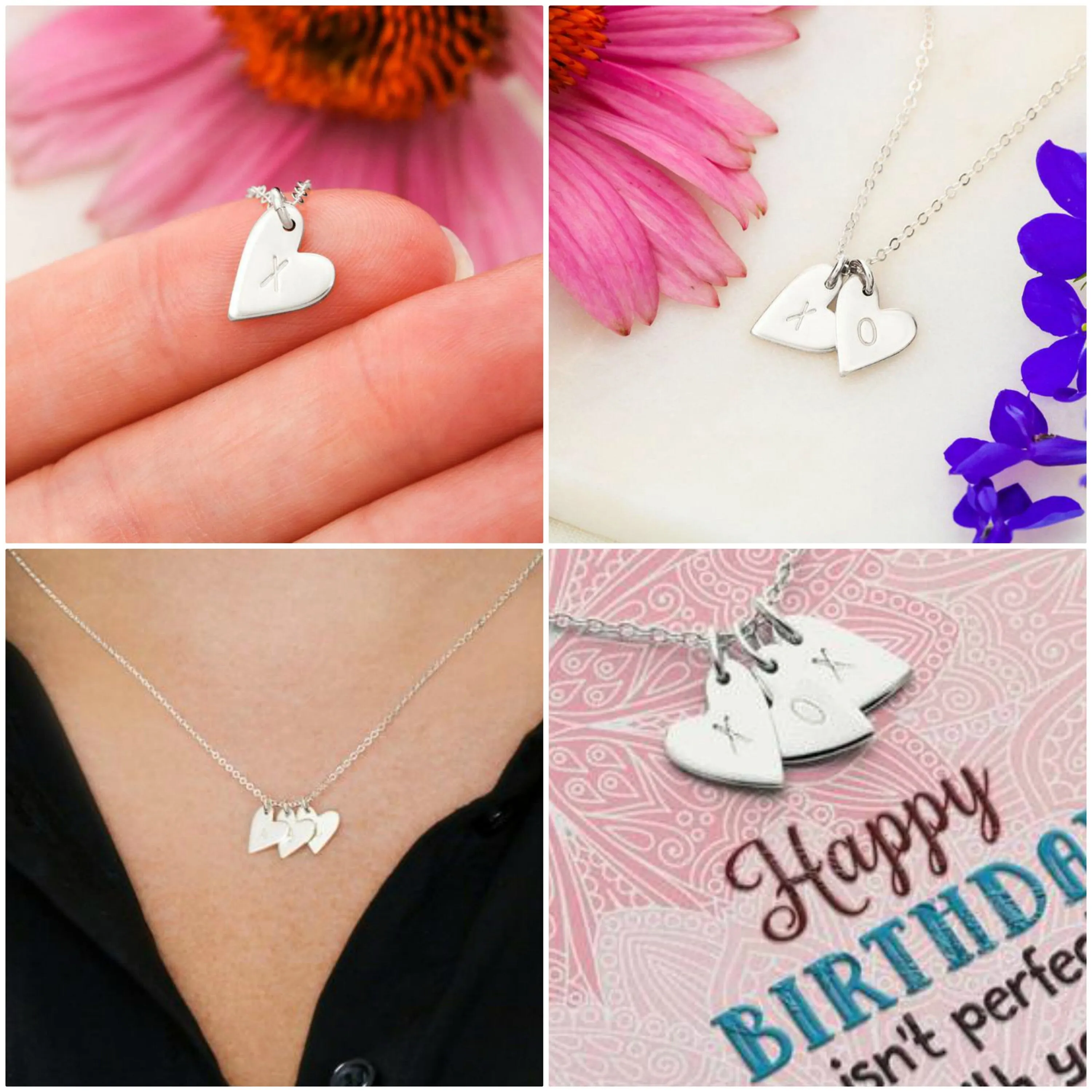 Multiple Hearts Engraved Pendants Necklace,925 Silver,18K Gold,birthday gifts,graduation gift, Mother&#39;s day gift,gift for her,valentine gift