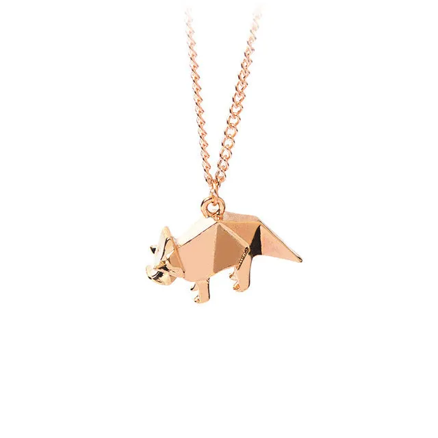 Origami Dinosaur  Necklace