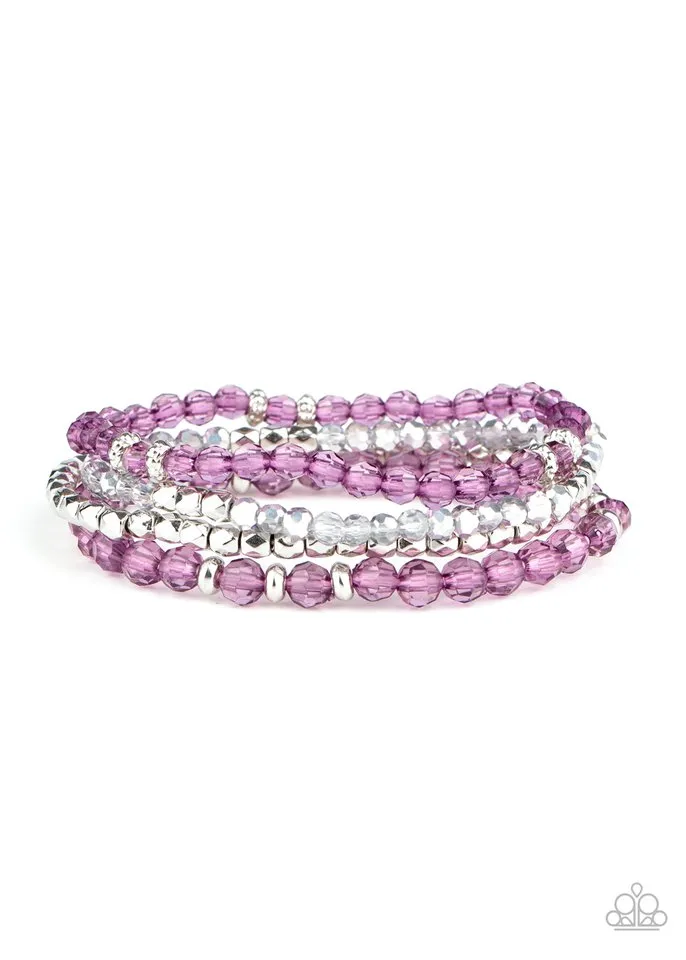 Paparazzi Bracelet ~ Crystal Crush - Purple